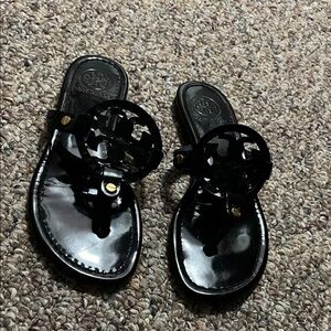Tory Burch Glossy Black Sandals